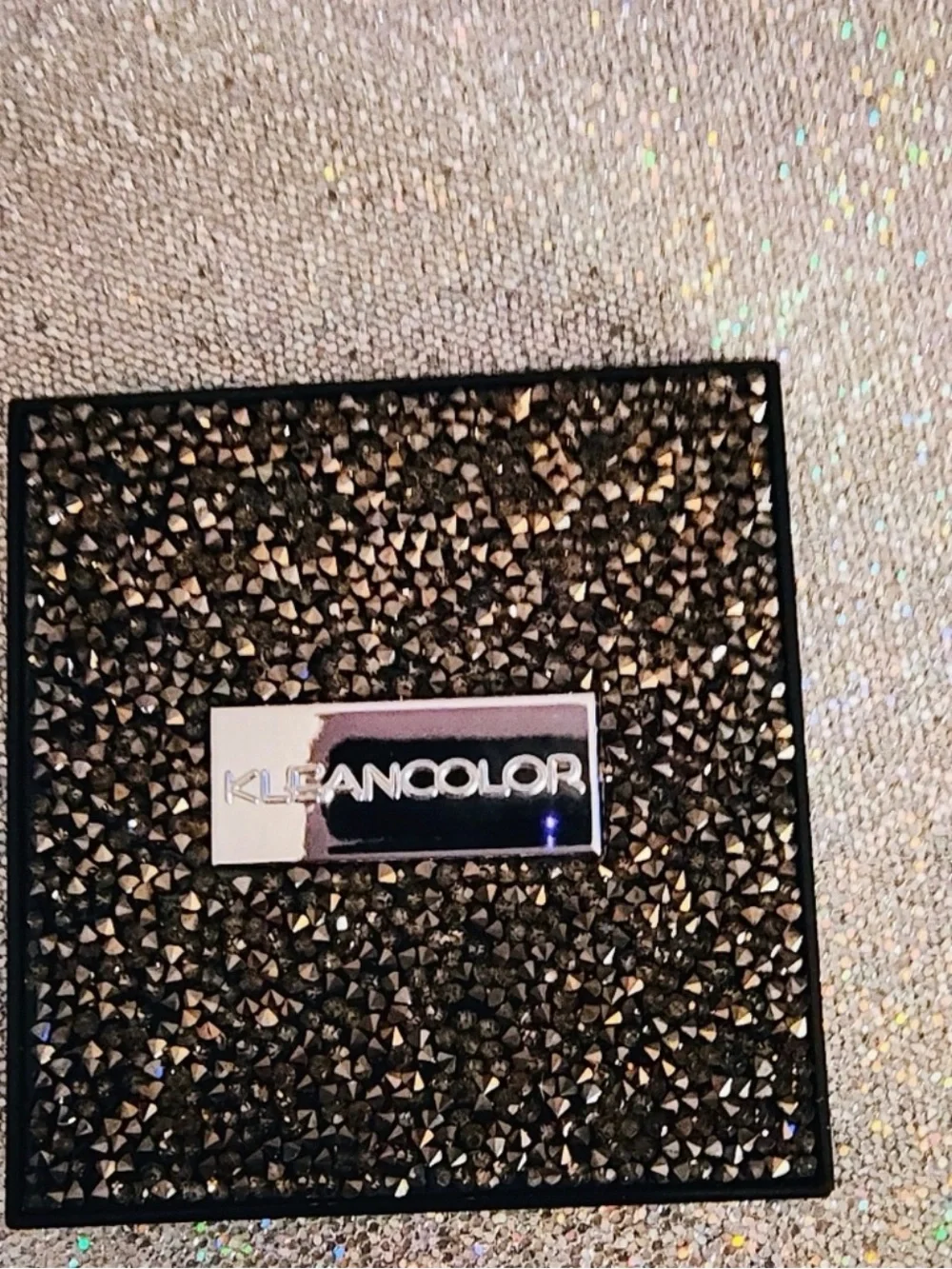 Kleancolor Black Glitter Studded Eyeshadow Palette Case